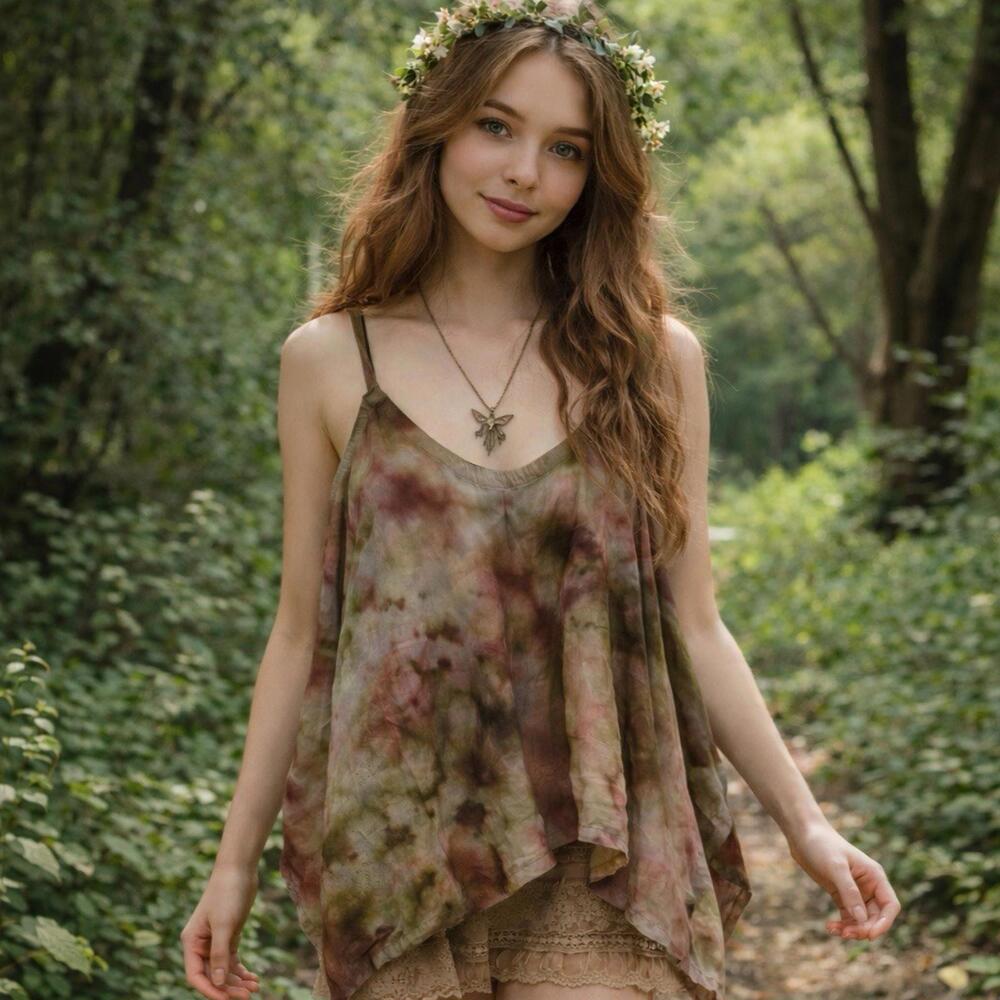 Dharma trading tank top womens xs tie dye boho forest fairy whimsigoth ren faire - Picture 1 of 5